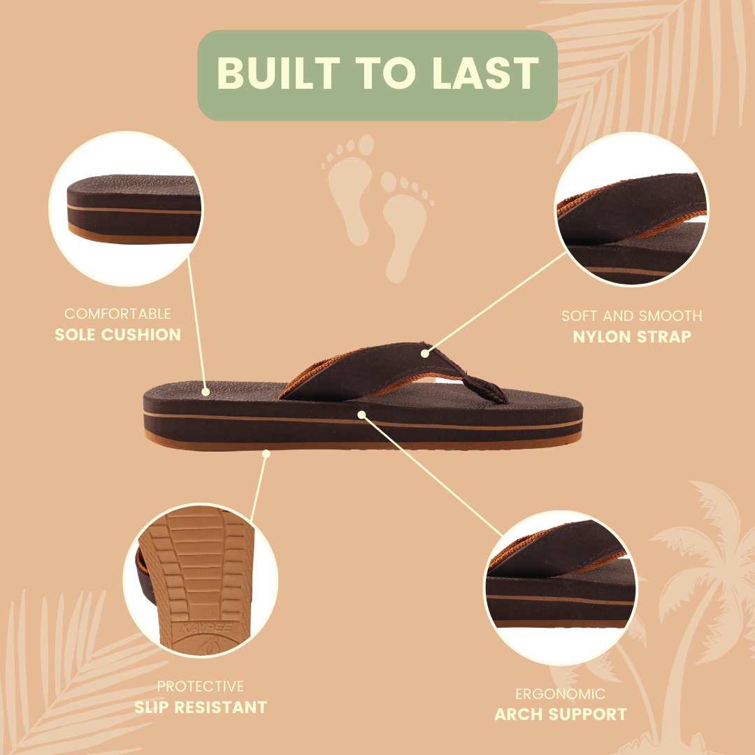 BROWN Islander Classic Flip Flops for Men and Women