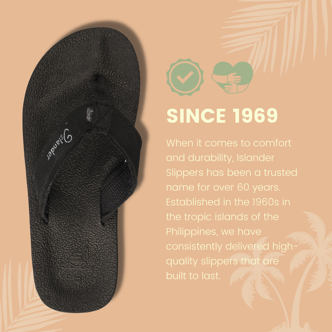 BLACK Islander Classic Flip Flops for Men and Women